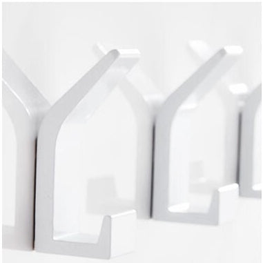 Pack de 4 Patères Mural Blanche Affiné & Epuré en Aluminium