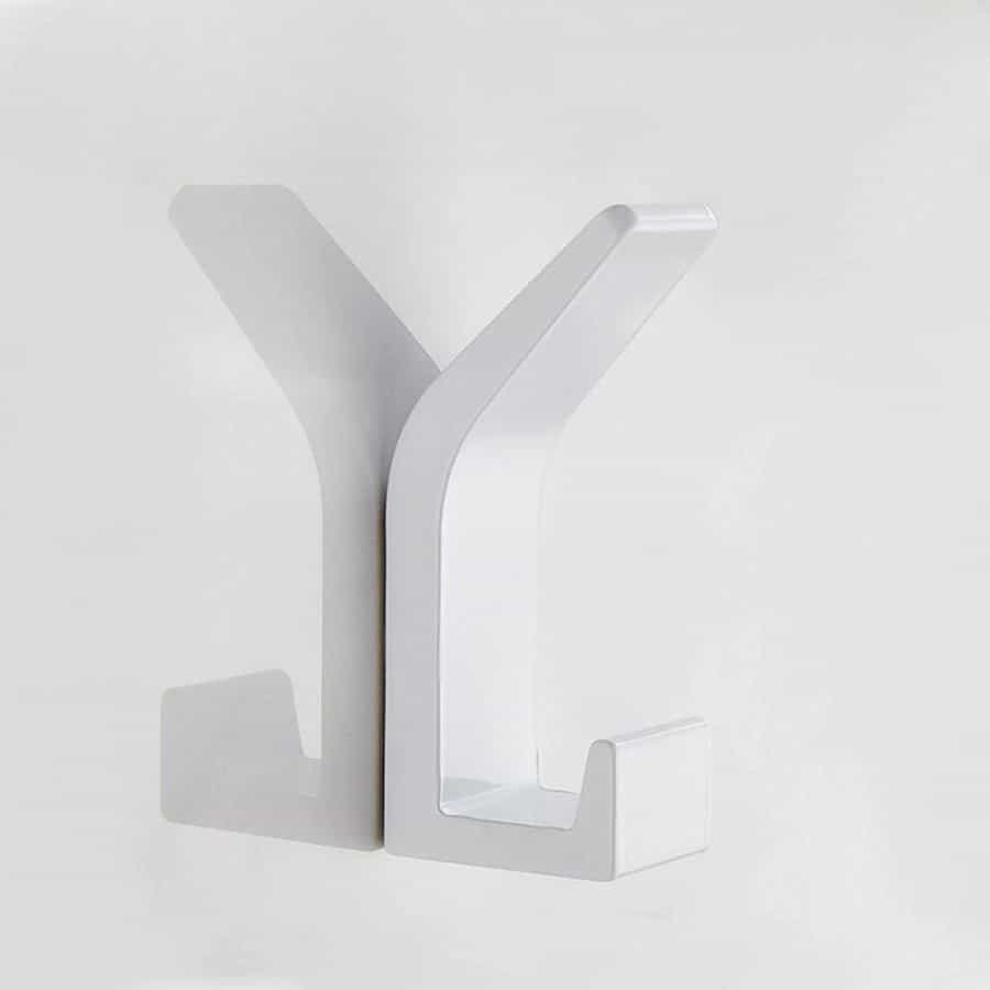 Pack de 4 Patères Mural Blanche Affiné & Epuré en Aluminium