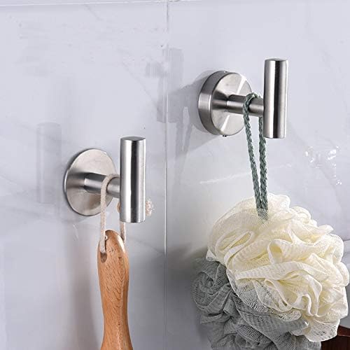 2 accroches murales adhésives en métal léger inoxydable argenté