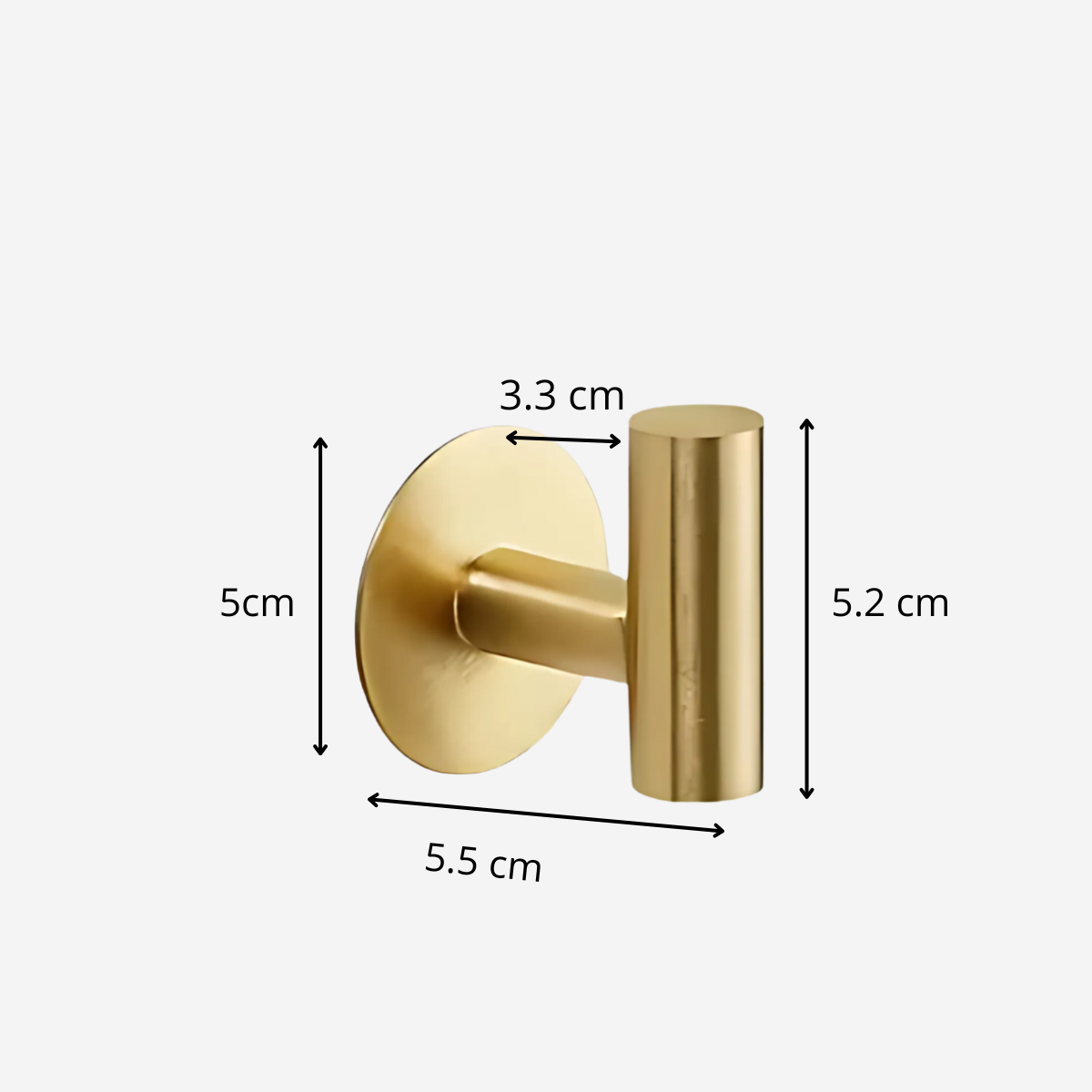 Crochet mural doré auto-adhésif en acier inoxydable