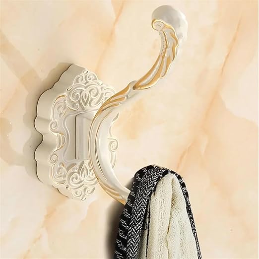 Porte-manteau Style Antique Blanc Avec Gravure en Métal