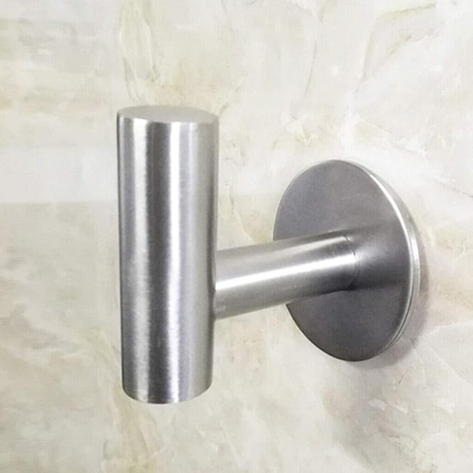 Crochet mural adhésif en acier inoxydable argenté