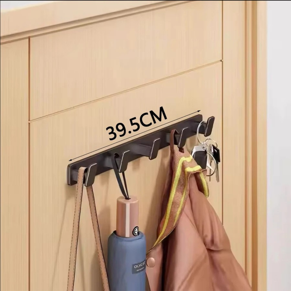 Beau Porte manteau Noir en Aluminium avec Crochet Design