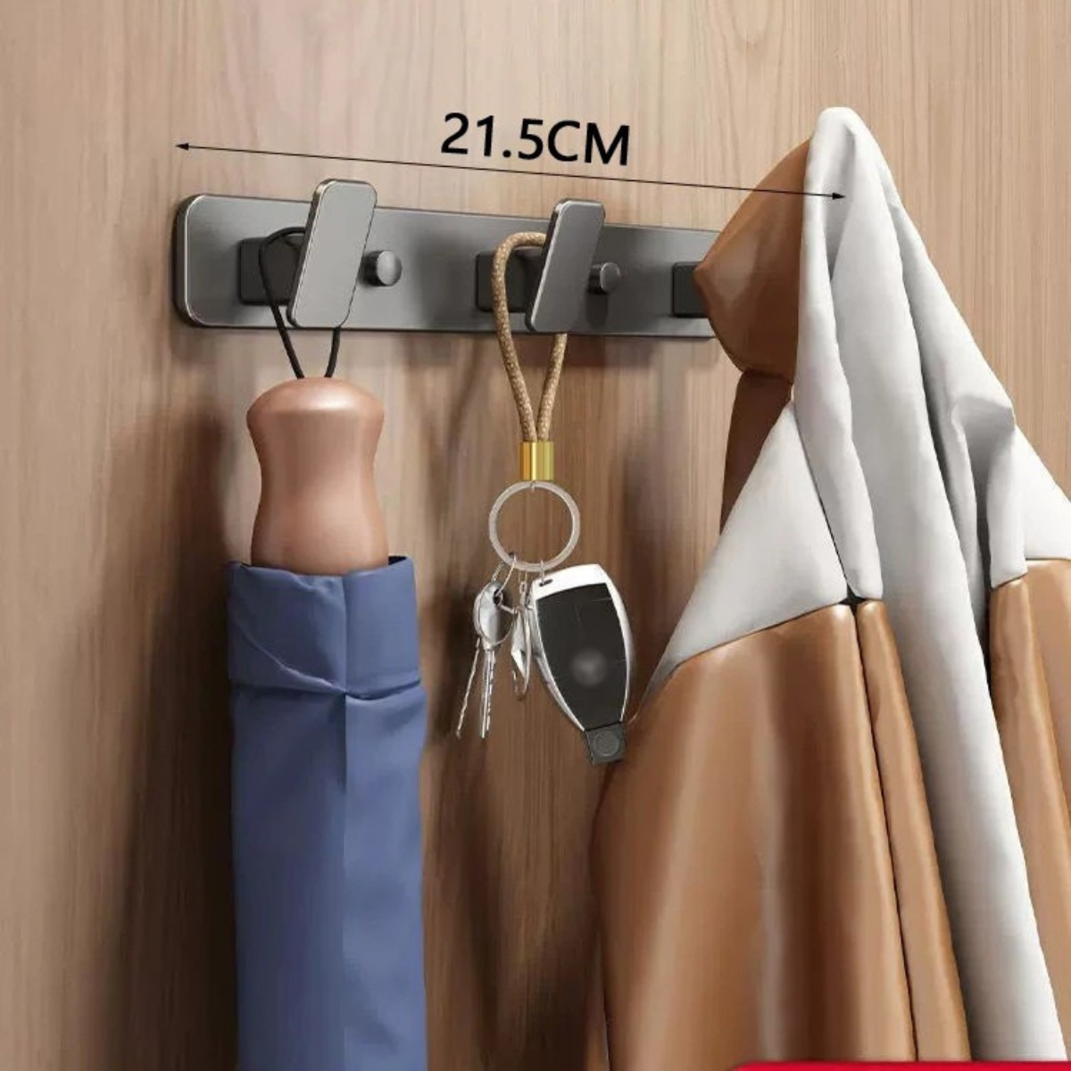 Portant Epuré Gris pour 3 personne en Métal léger