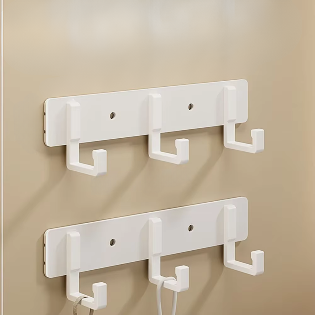 Accroche Mural Avec 3 Accroche Blanche en Aluminium Léger