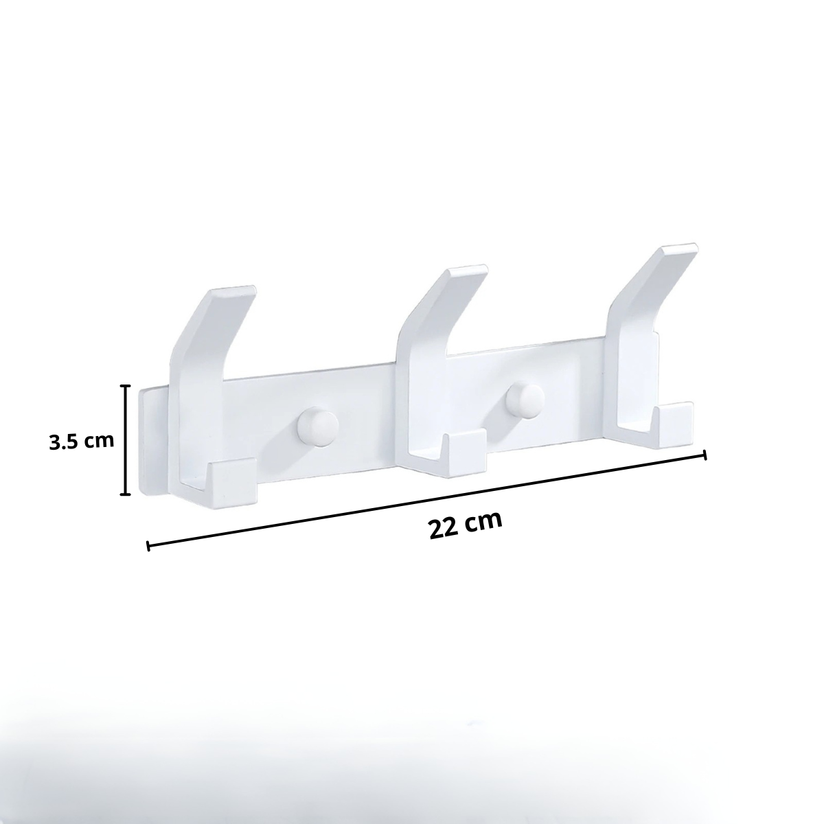 Porte manteau crochet Blanc Classique avec 3 emplacement en Métal