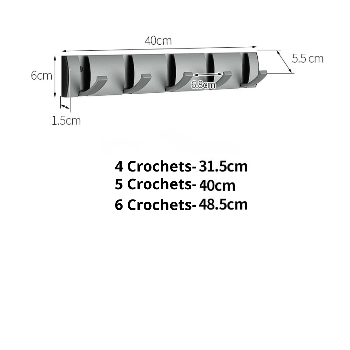 Portant manteau Chromé Rabattable & Design avec Attaches Métallique