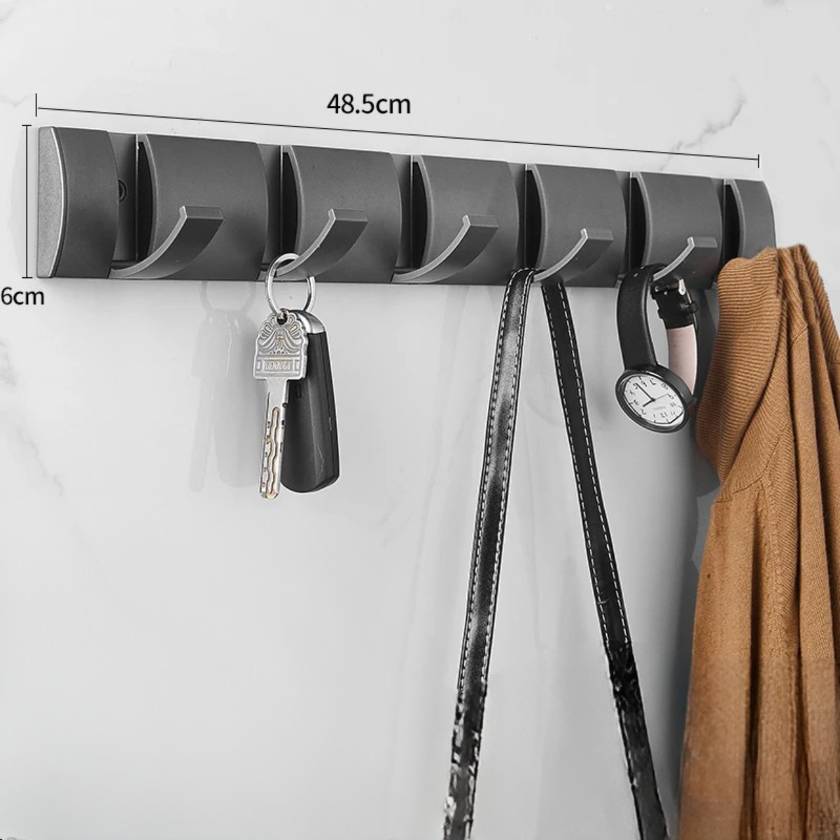 Portant manteau Chromé Rabattable & Design avec Attaches Métallique