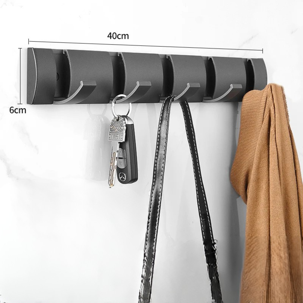 Portant manteau Chromé Rabattable & Design avec Attaches Métallique