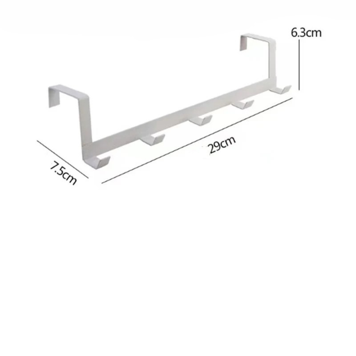 Porte-habits à suspendre aux portes, blanc avec 5 accroches (lot de 2)