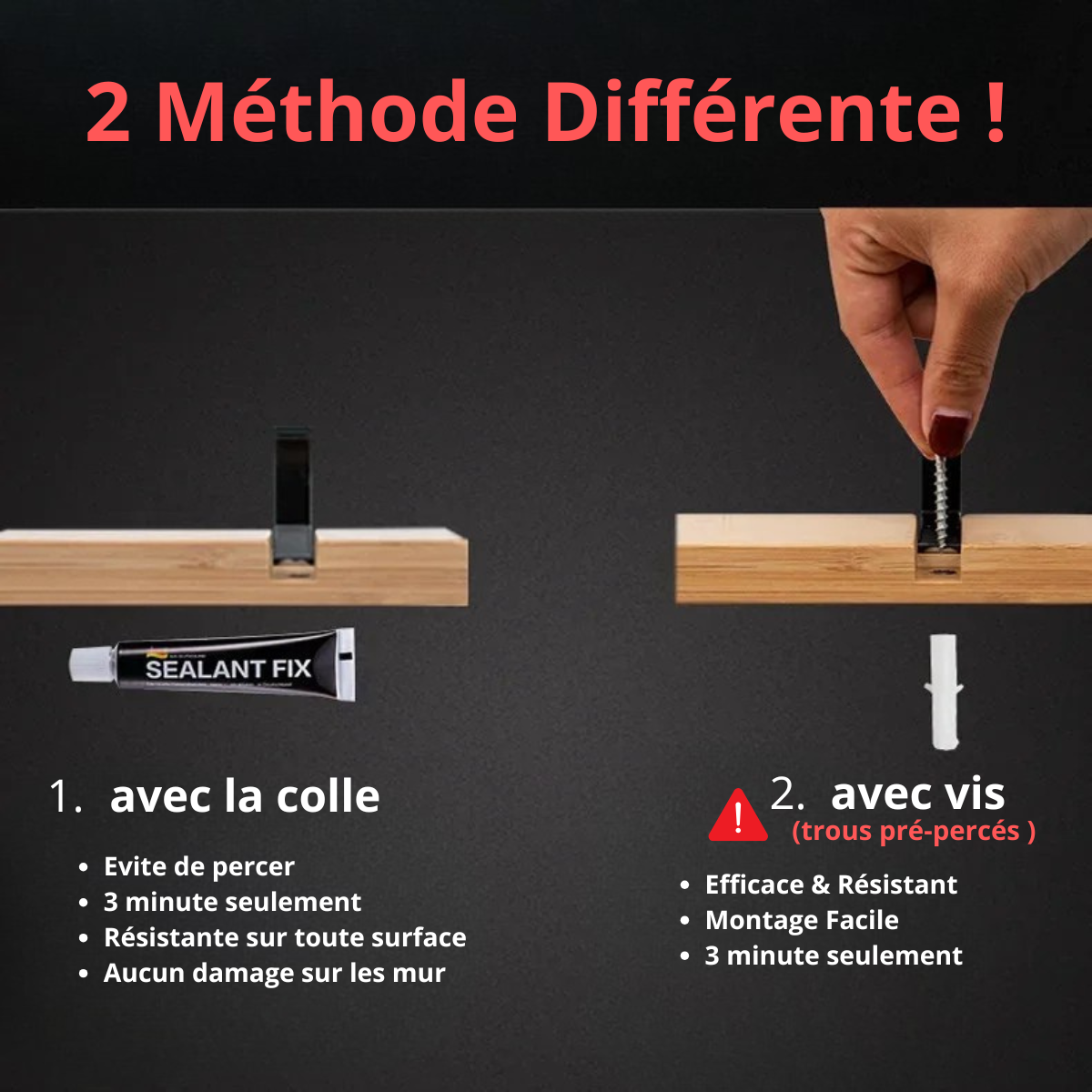 Porte manteau crochet Amovible en Bois Nordique avec 4 ou 5 emplacement