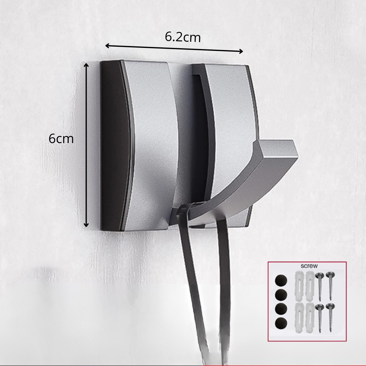 Support Mural Gris Foncé en Aluminium