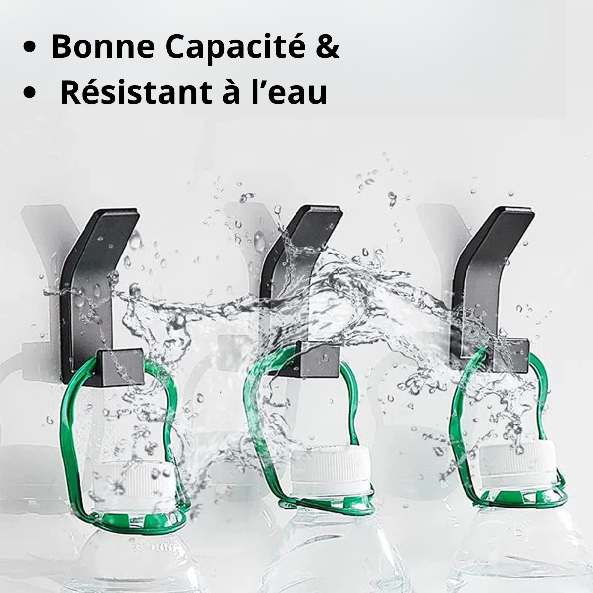 Lot de 5 Patères Mural Adhésif Blanche en Aluminium