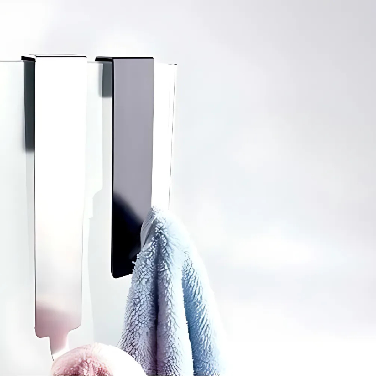 Support Mural suspendu pour Porte en Acier Noir 2 pièces