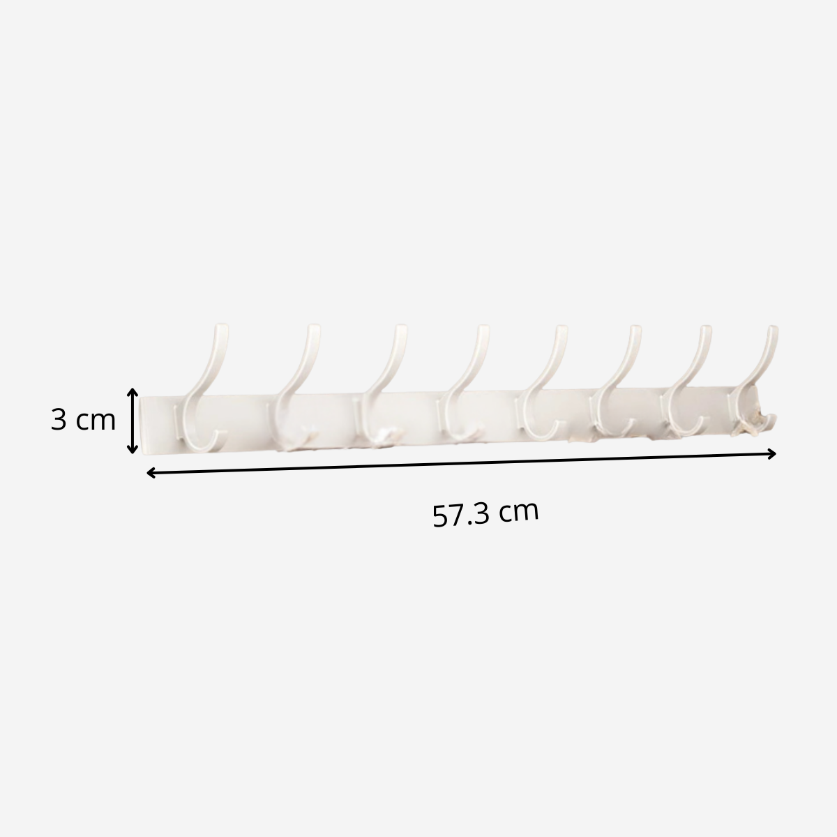 Porte-Manteau Mural pour 8 personne en Aluminium Blanc