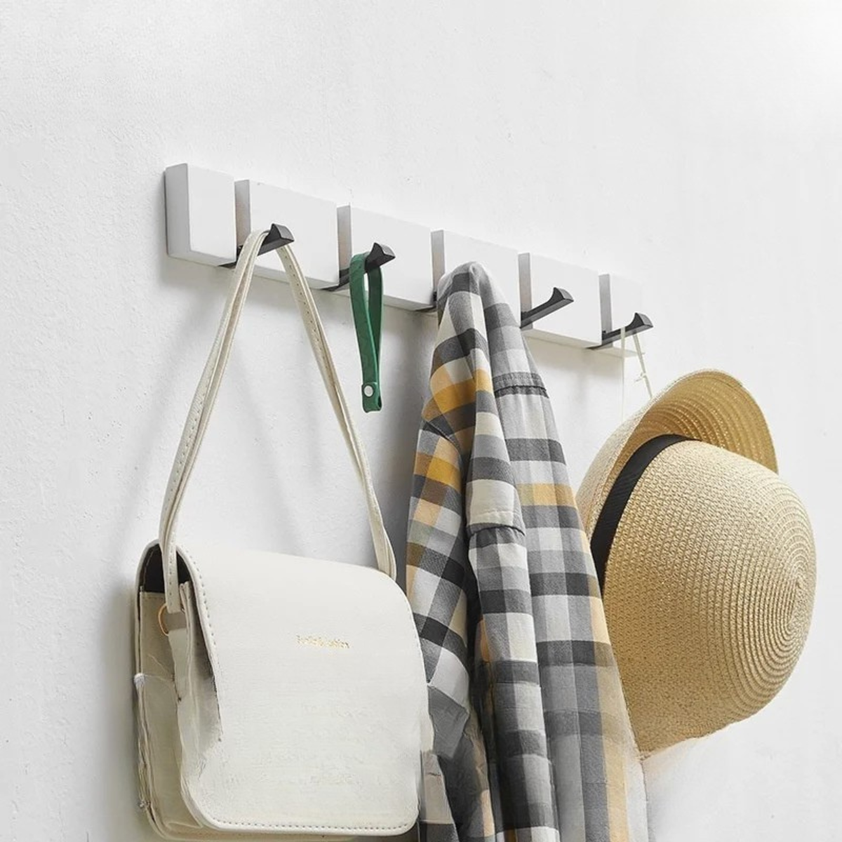 Porte manteau Style Naturel avec 5 emplacement noir en métal