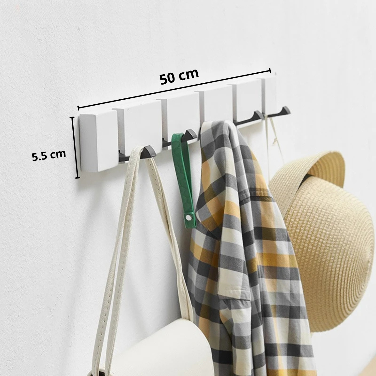 Porte manteau Style Naturel avec 5 emplacement noir en métal