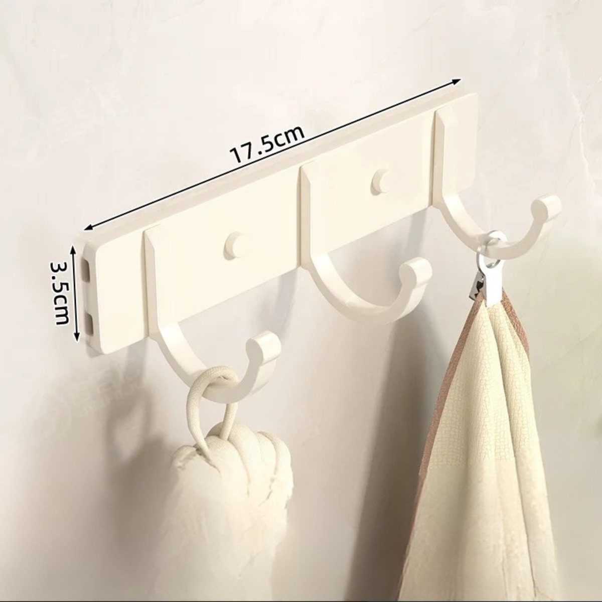 Porte manteau Murale avec 3 Crochet blanc Épuré