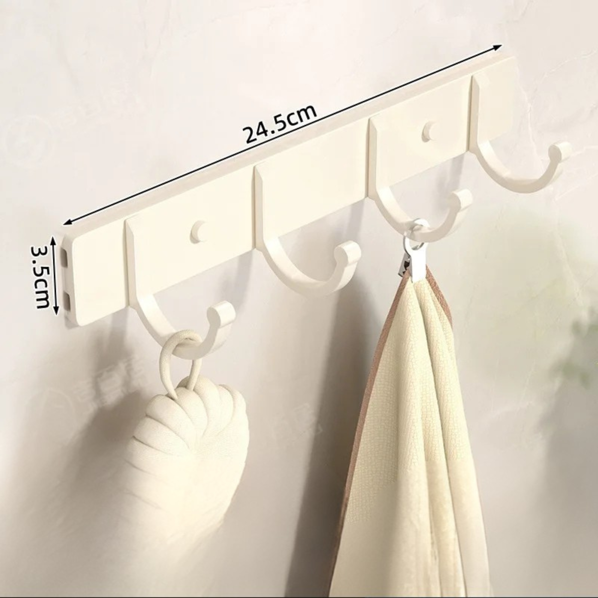 Patère Mural Blanche Design élégant en Métal avec crochets
