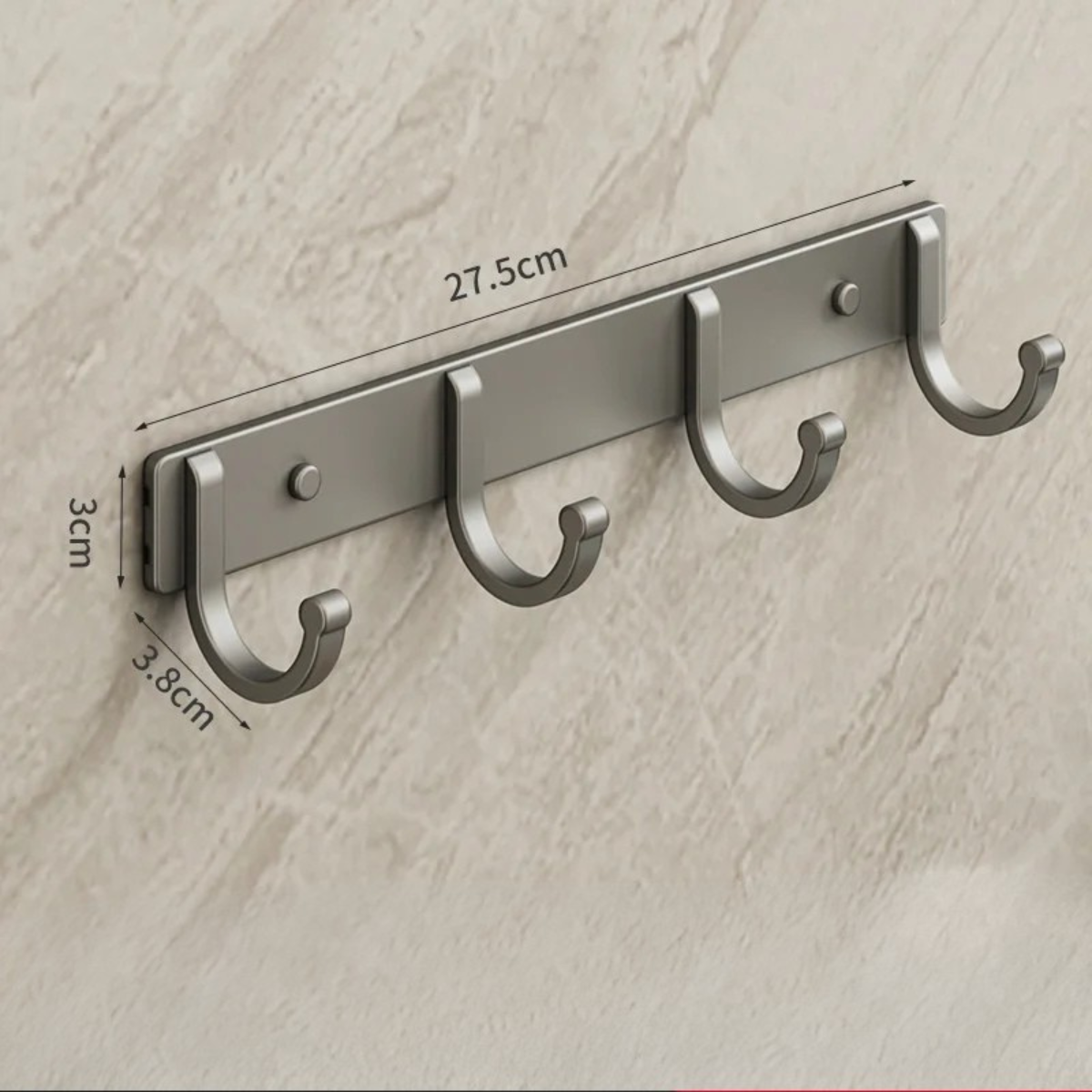 Crochet Muraux suspendu Minimaliste Gris en Aluminium