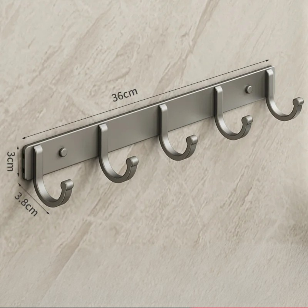 Crochet Muraux suspendu Minimaliste Gris en Aluminium