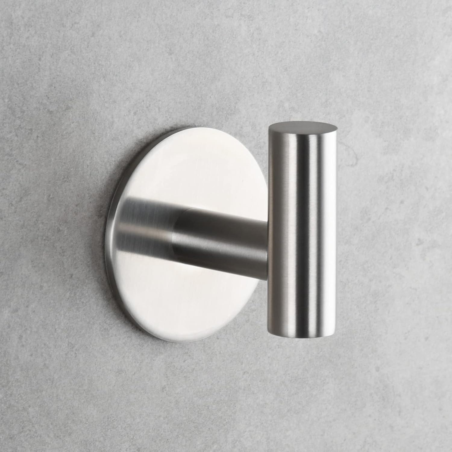 Crochet mural adhésif en acier inoxydable argenté