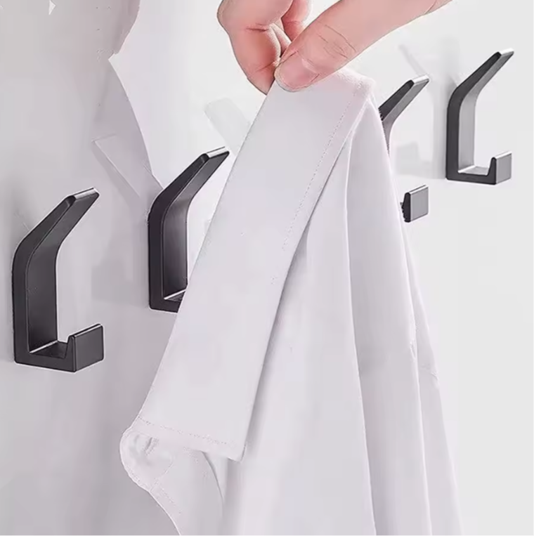 Ensemble de 2 Crochets Muraux Noir en Métal léger