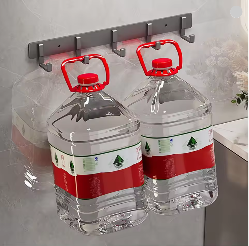 Grande Attache murale Blanche avec 8 Crochet en Hameçon