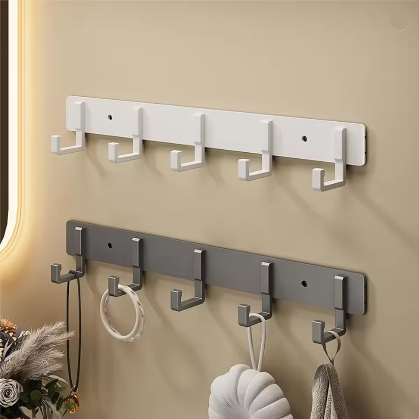 Porte manteau Hameçon Blanc avec 3 Crochet en Métal