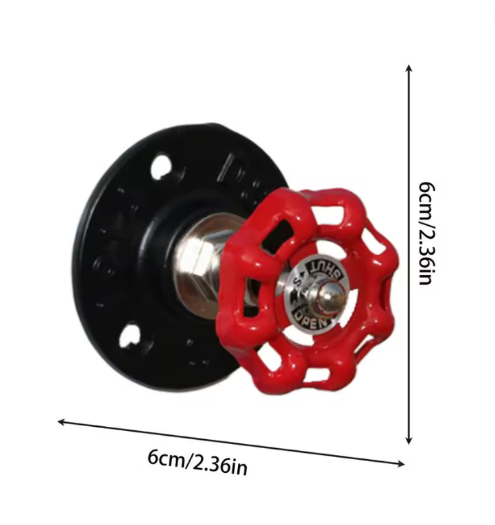 Accroche Mural "Vanne"  Rouge Vintage Industriel Design (2 pièces)