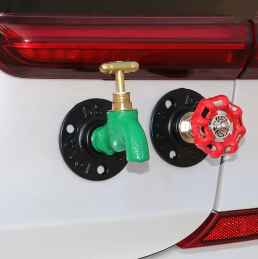 Accroche Mural "Vanne"  Rouge Vintage Industriel Design (2 pièces)