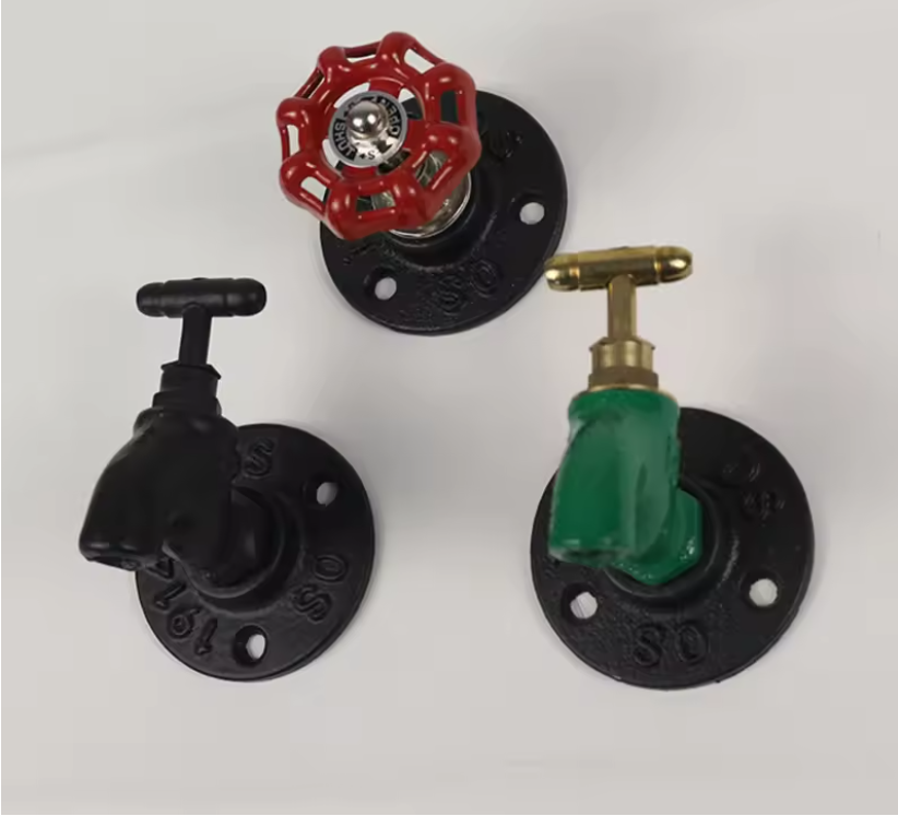 Porte manteau Vintage Robinet Noir en Métal (2 pièces)