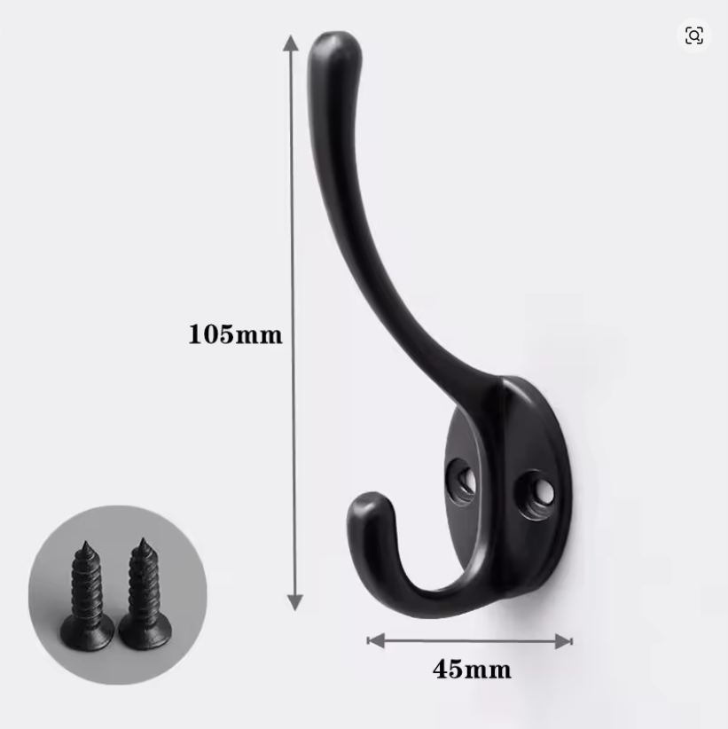 2 Patère Mural Design & Epuré Blanche en Métal avec effet Ondulé