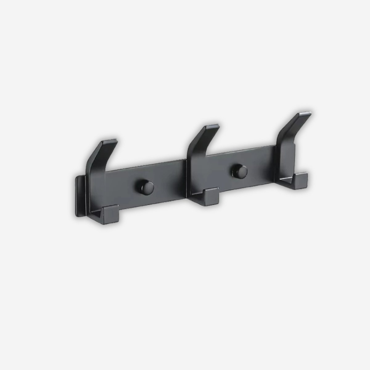 Support Mural Noir Simple & Epuré avec 3 Crochet Classique