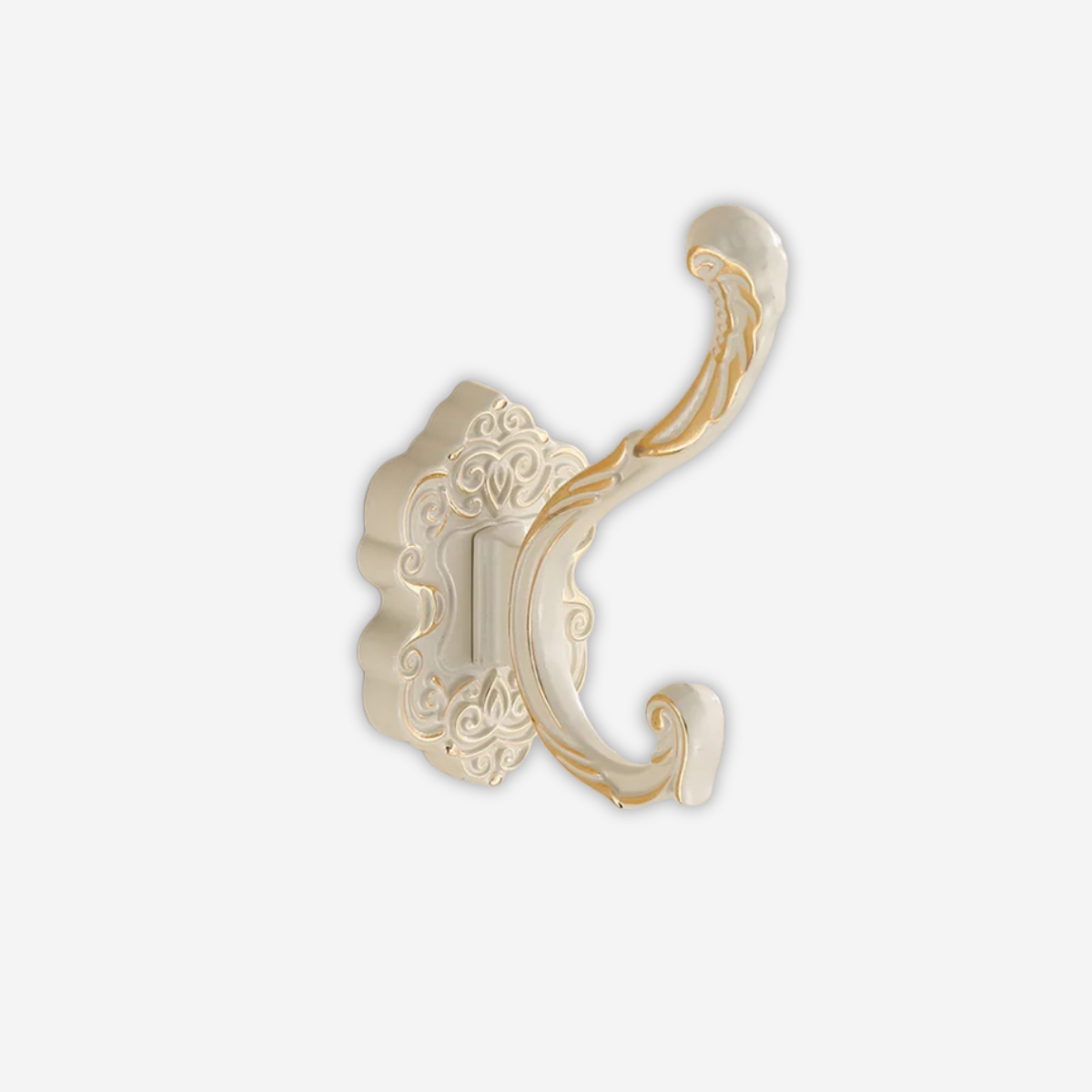 Porte-manteau Style Antique Blanc Avec Gravure en Métal