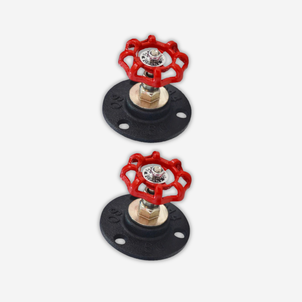 Accroche Mural "Vanne"  Rouge Vintage Industriel Design (2 pièces)