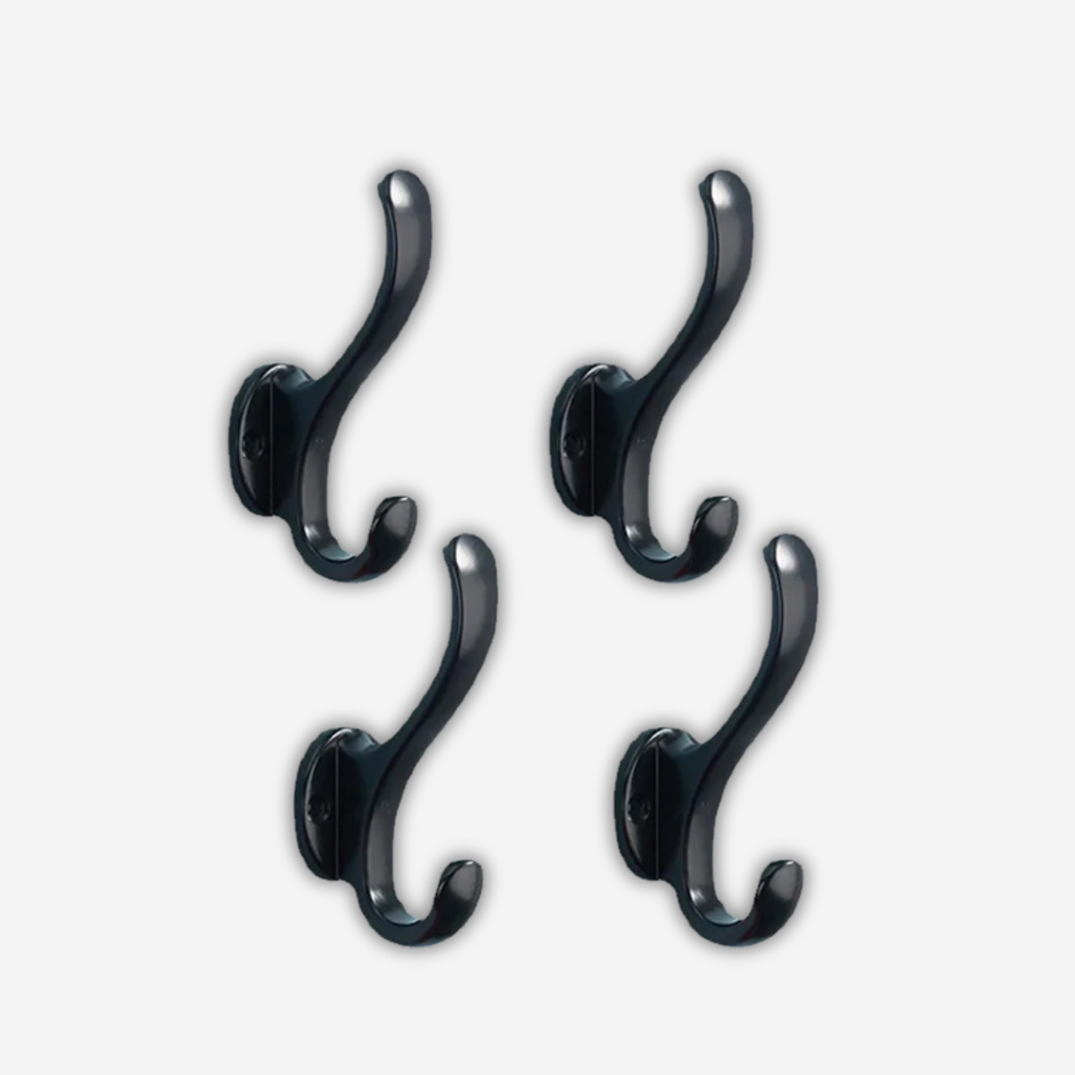 Set de 4 Support Mural Design Moderne Noir en Alu