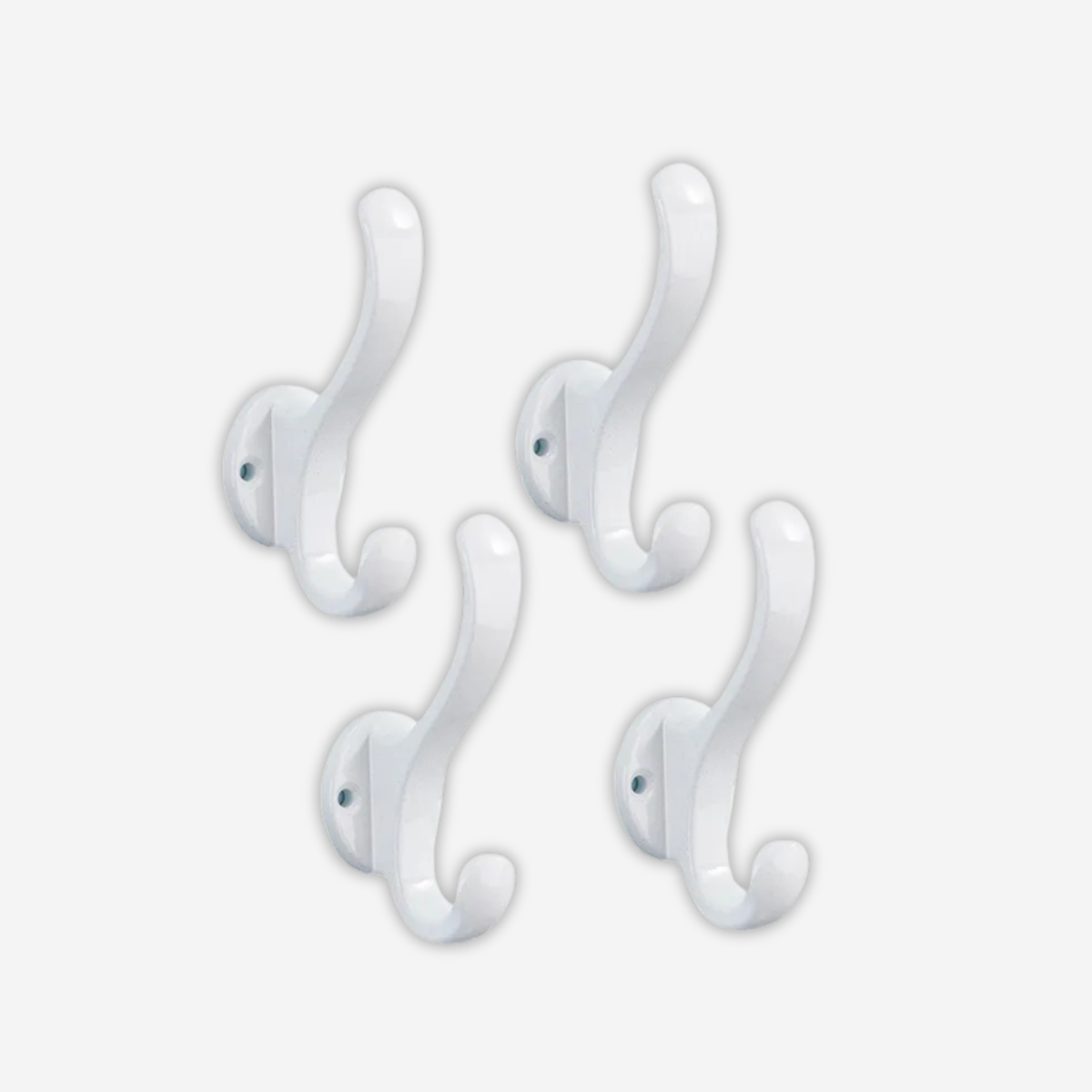 4 Patères Muraux Crochet Ondulé Blanche Design & Elégant en Métal