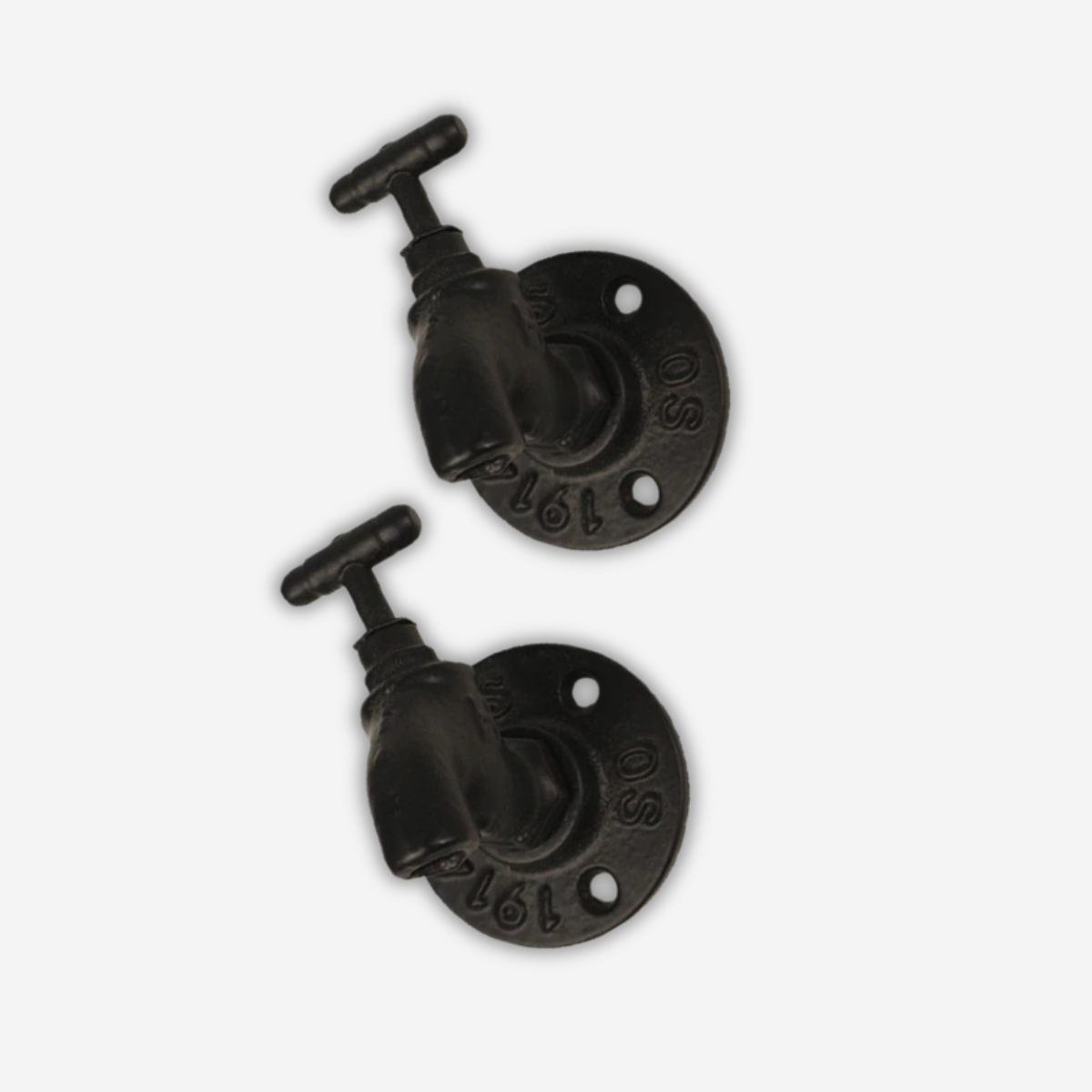 Porte manteau Vintage Robinet Noir en Métal (2 pièces)