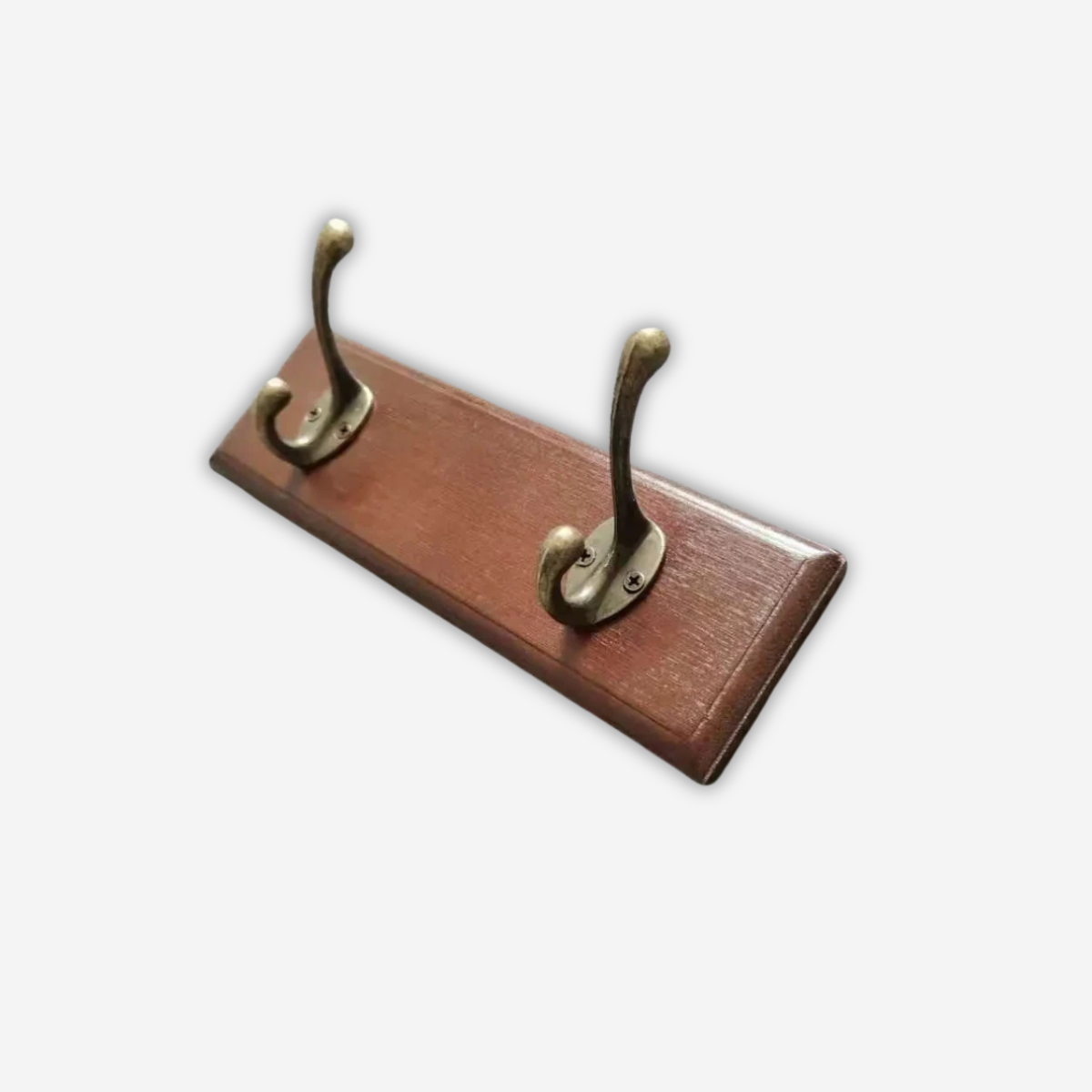 Véritable Attache murale en Bois Naturel avec 2 Crochets en Cuivre Chic