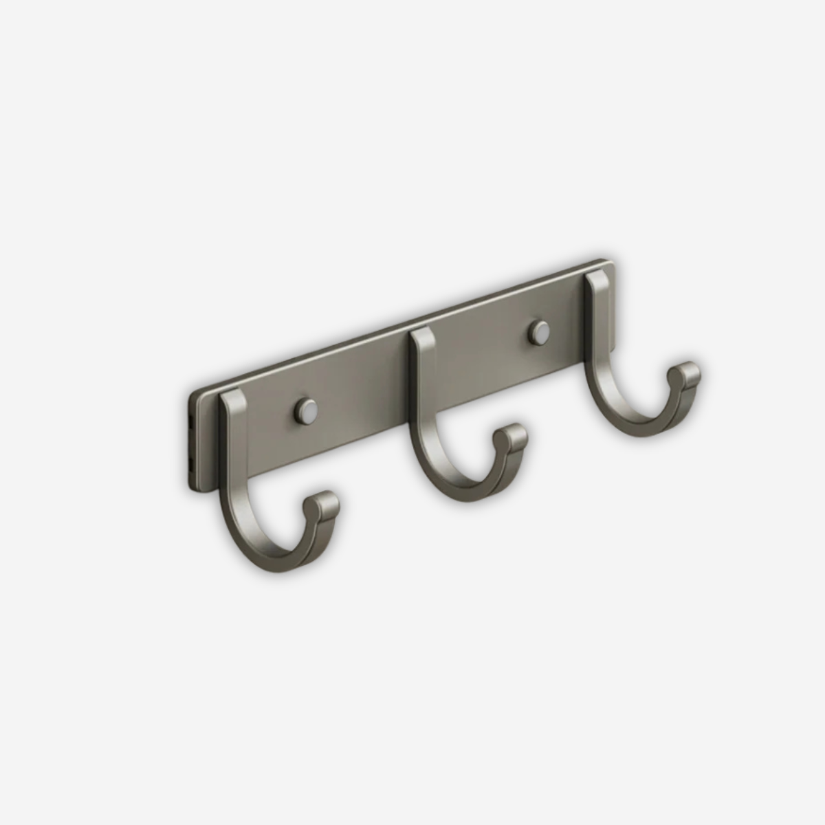 Support Mural Argenté Gris Avec 3 Crochets Robuste en Hameçon