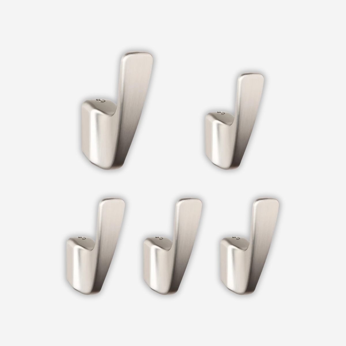 Lot de 5 Patères Mural Chromé en Métal Aluminium