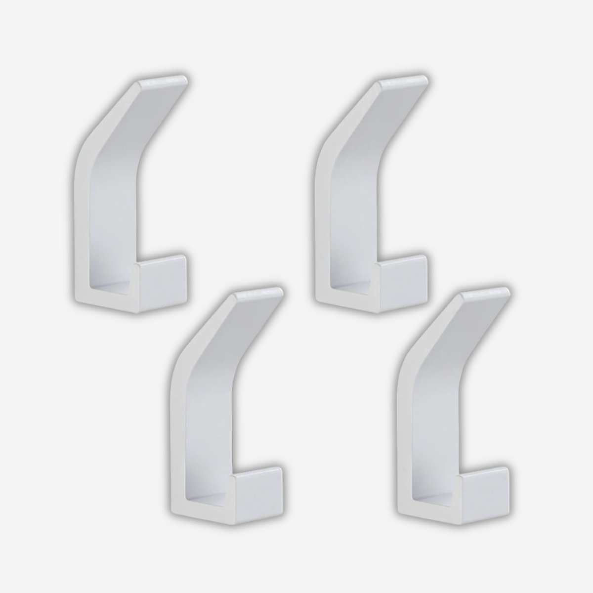 Pack de 4 Patères Mural Blanche Affiné & Epuré en Aluminium