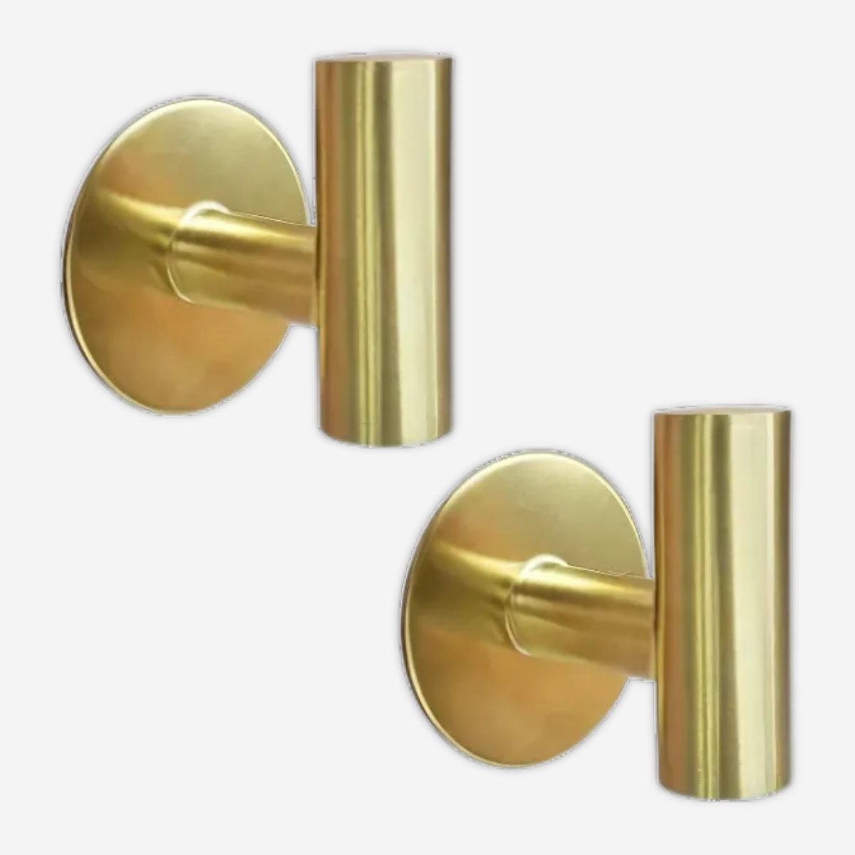 Set de 2 Accroche Mural Adhésive Dorée avec support Rond en Acier