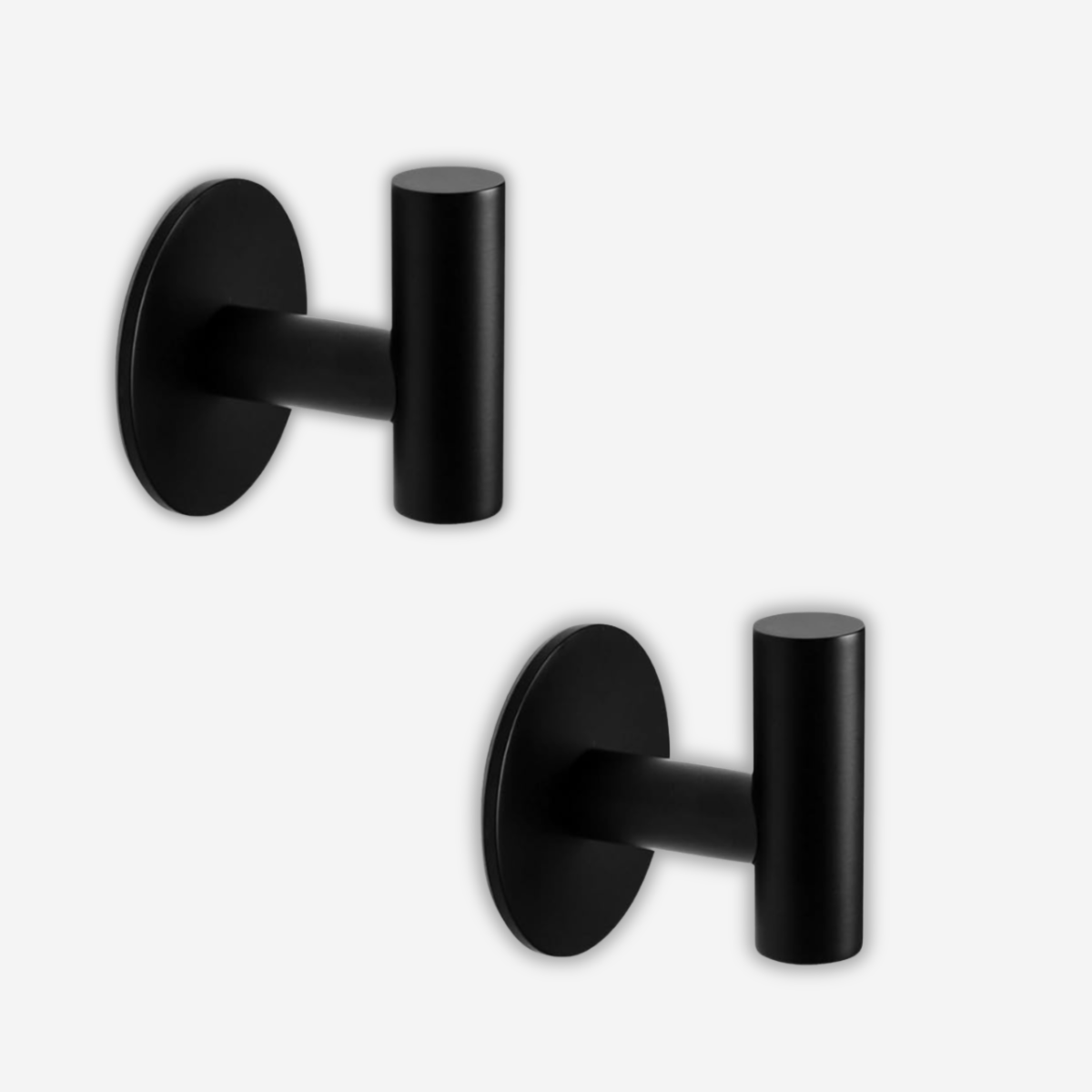 Lot de 2 crochets muraux adhésifs en acier inoxydable noir
