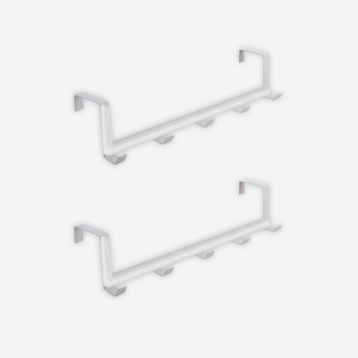 Porte-habits à suspendre aux portes, blanc avec 5 accroches (lot de 2)