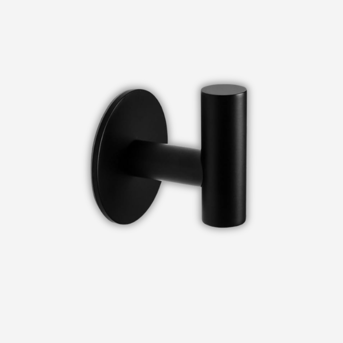 Patère murale adhésive noire – acier inoxydable, fixation facile