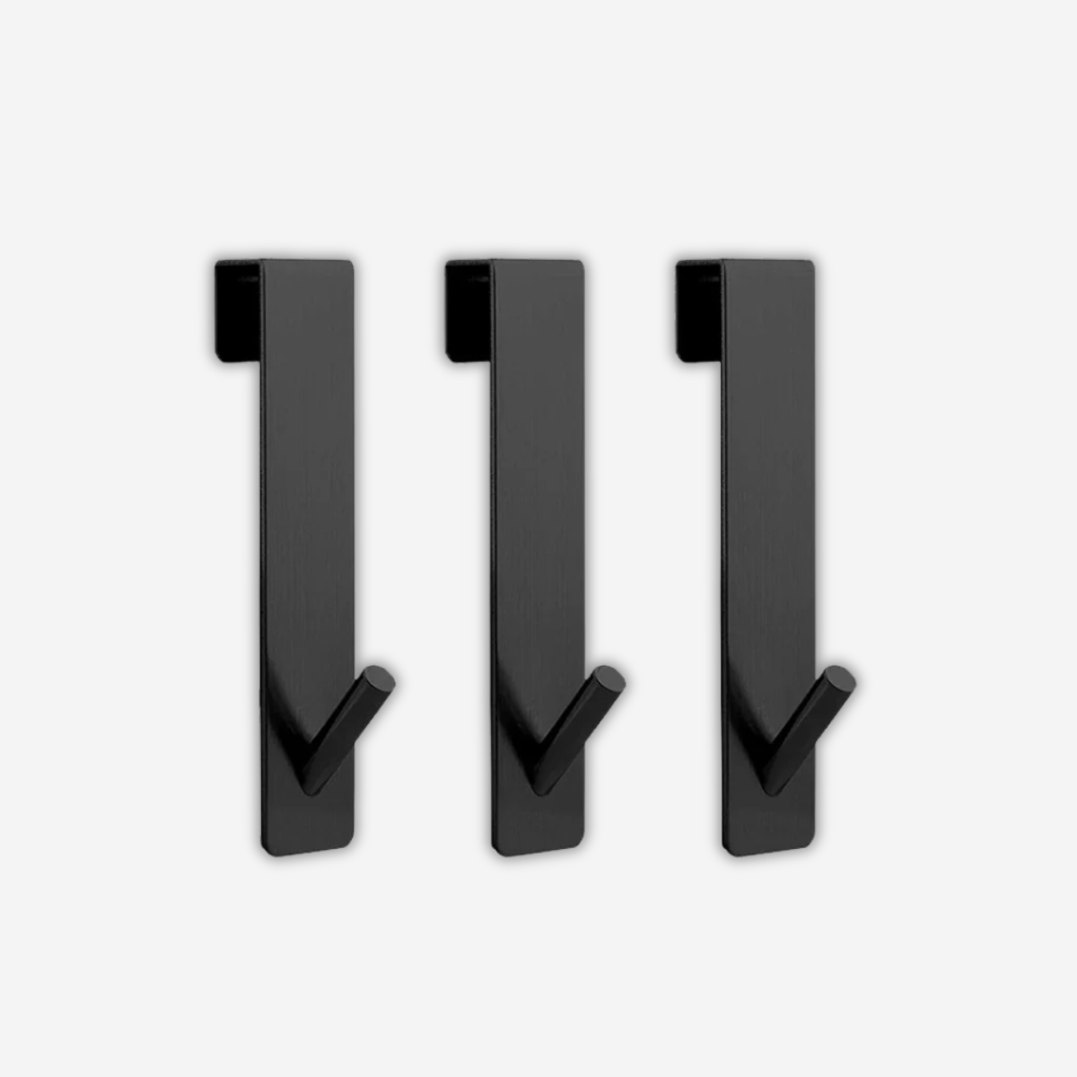 Lot de 3 Patère Noires avec crochet en Acier