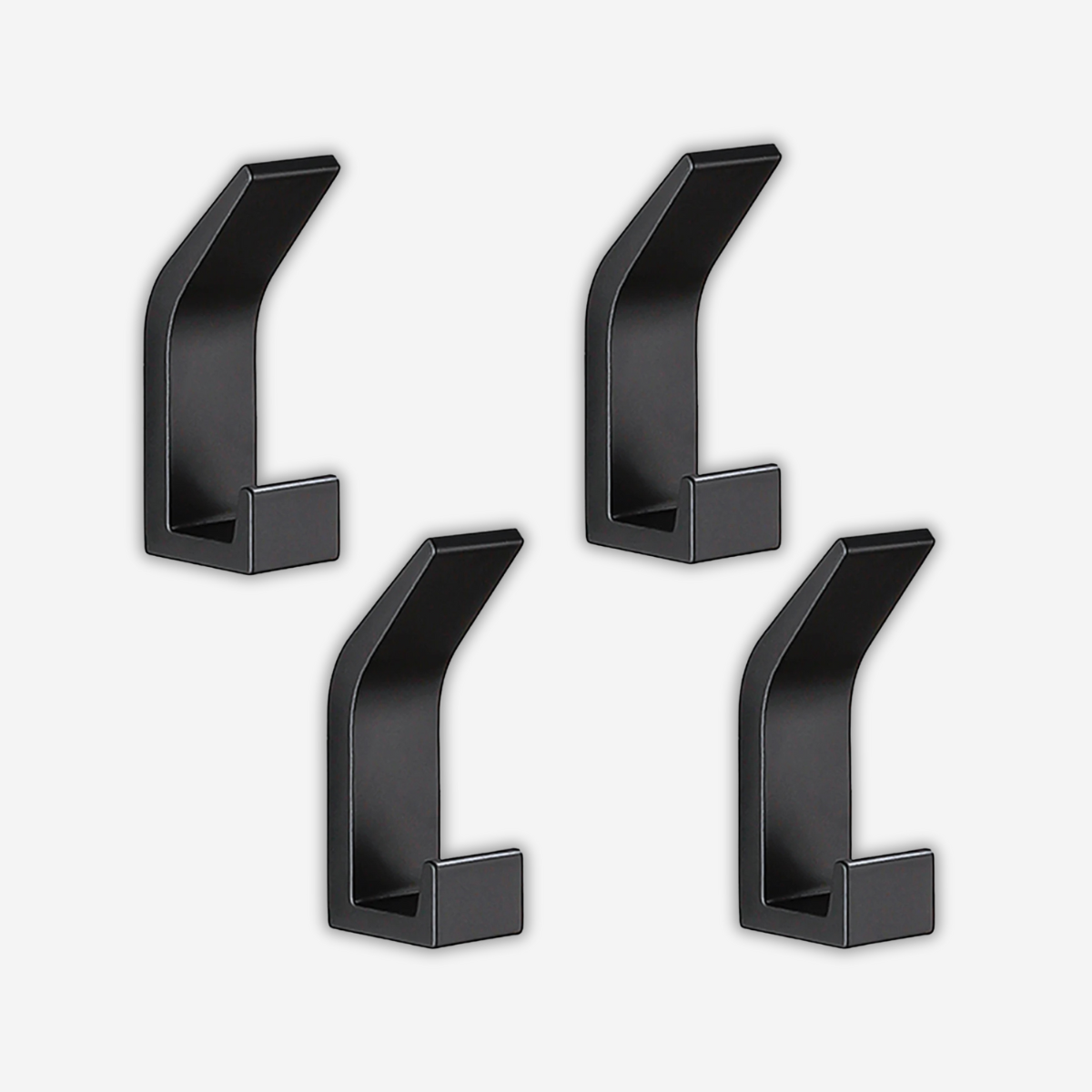 Set de 4 Crochet mural porte manteau en Aluminium léger Noir