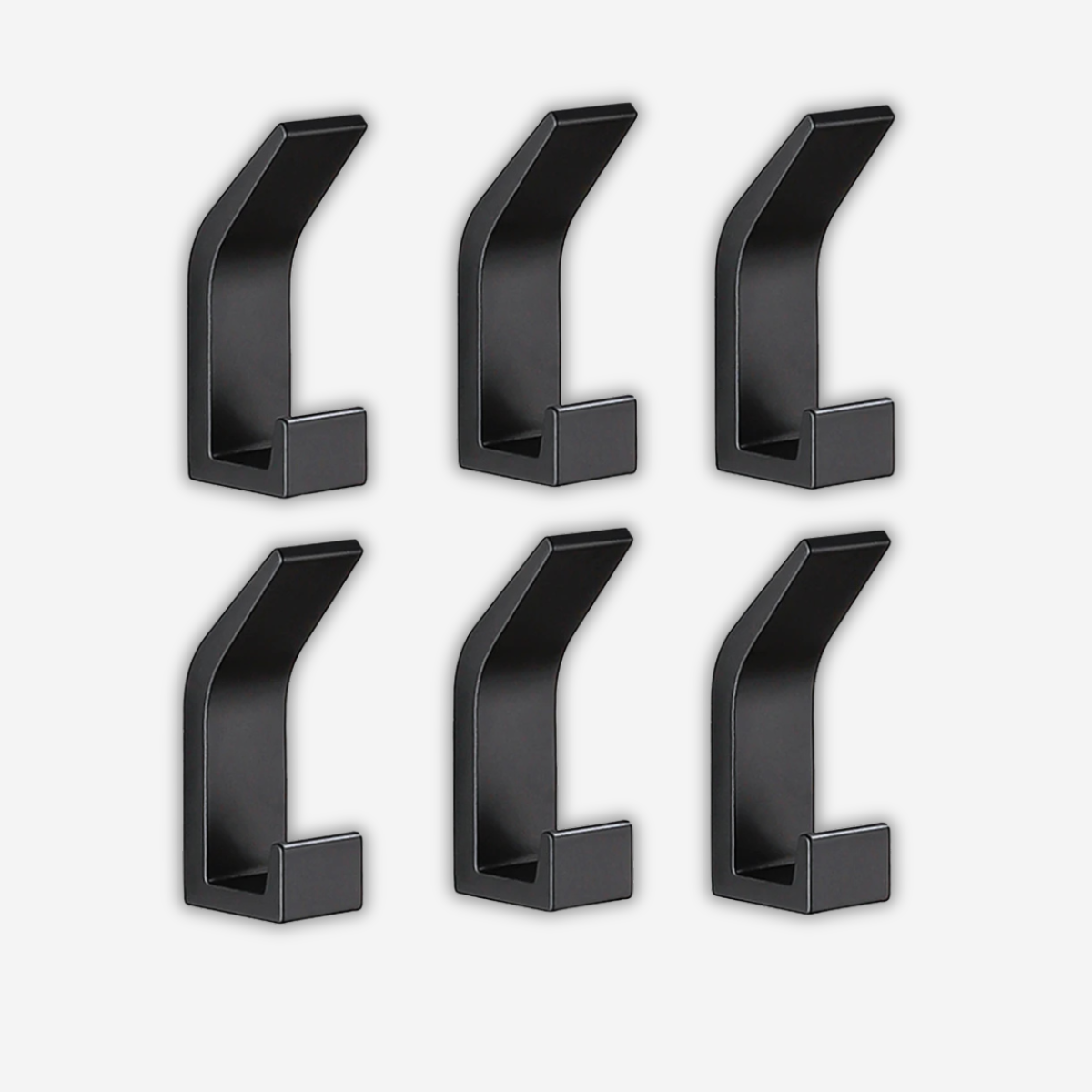 Patères Murales Noire en Aluminium en Lot de 6